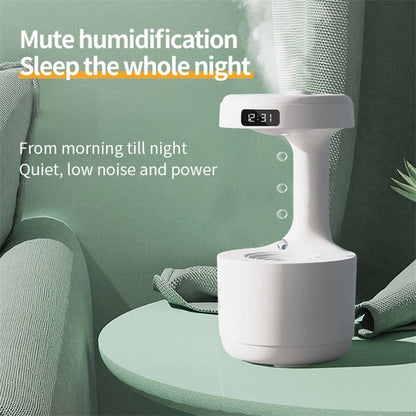 Elevate Your Space: Large Capacity Anti-Gravity Humidifier & Aroma Diffuser with Clock - Perfect for Bedroom & Office!