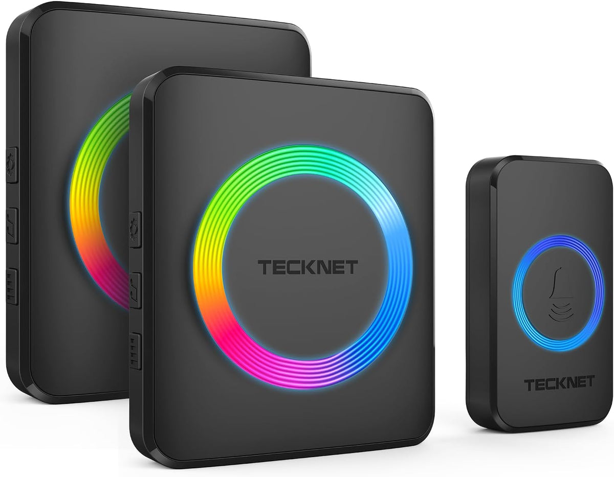 Ultimate Wireless Doorbell - 1300ft Range, 60 Chimes, 5 Volume Levels, IP65 Waterproof, Perfect for Home, Office & Hearing Impaired - Stylish Black Design