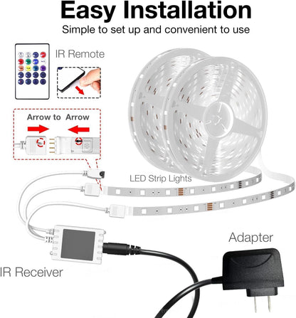 Transform Your Space with 25 FT Smart RGB LED Strip Lights - Voice Control with Alexa & Google Assistant, Music Sync & App Remote for Ultimate Bedroom Decor!