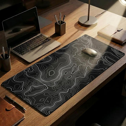Extended Large Gaming Mouse Pad 29.5X16 Inch,Topographic Map Lines Desk Mat