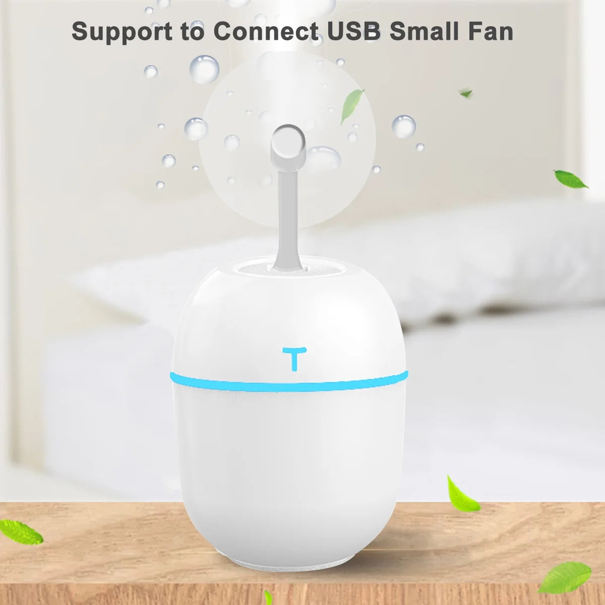 Vibrant Mini USB Humidifier - Perfect for Home, Office, and Car! Auto Shut-Off, Dual Mist Modes, Ultra Quiet (White)