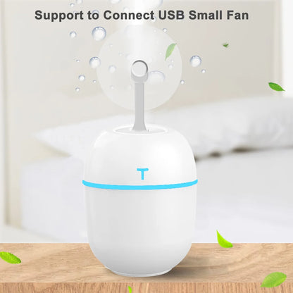 Vibrant Mini USB Humidifier - Perfect for Home, Office, and Car! Auto Shut-Off, Dual Mist Modes, Ultra Quiet (White)