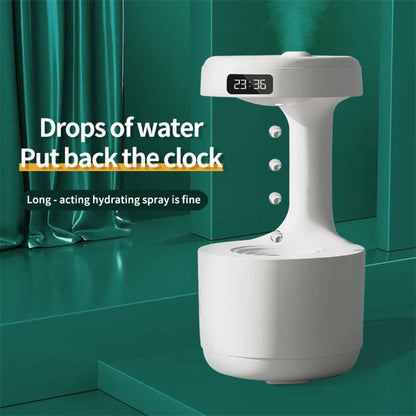 Elevate Your Space: Large Capacity Anti-Gravity Humidifier & Aroma Diffuser with Clock - Perfect for Bedroom & Office!