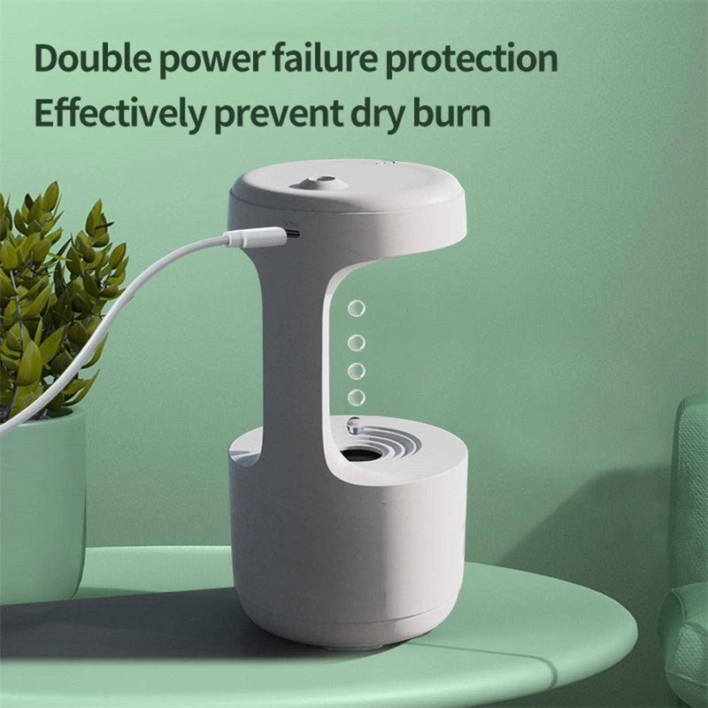 Elevate Your Space: Large Capacity Anti-Gravity Humidifier & Aroma Diffuser with Clock - Perfect for Bedroom & Office!
