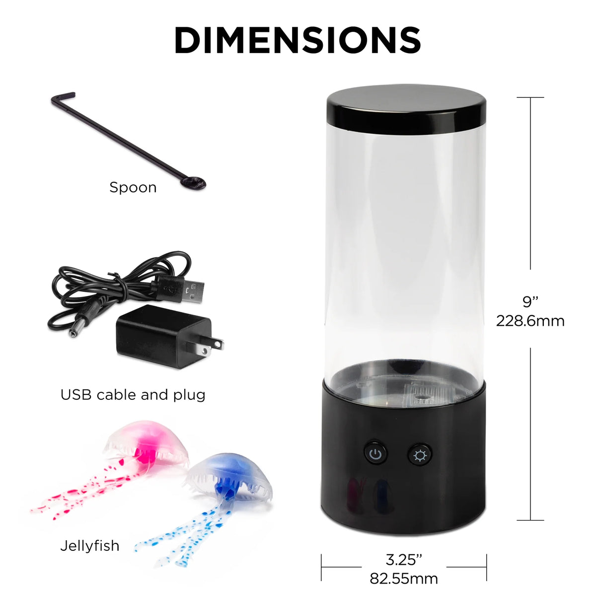 Multicolor Jellyfish Night Light Lamp - 9" USB Powered with Easy Mode Switching