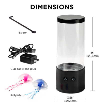 Multicolor Jellyfish Night Light Lamp - 9" USB Powered with Easy Mode Switching