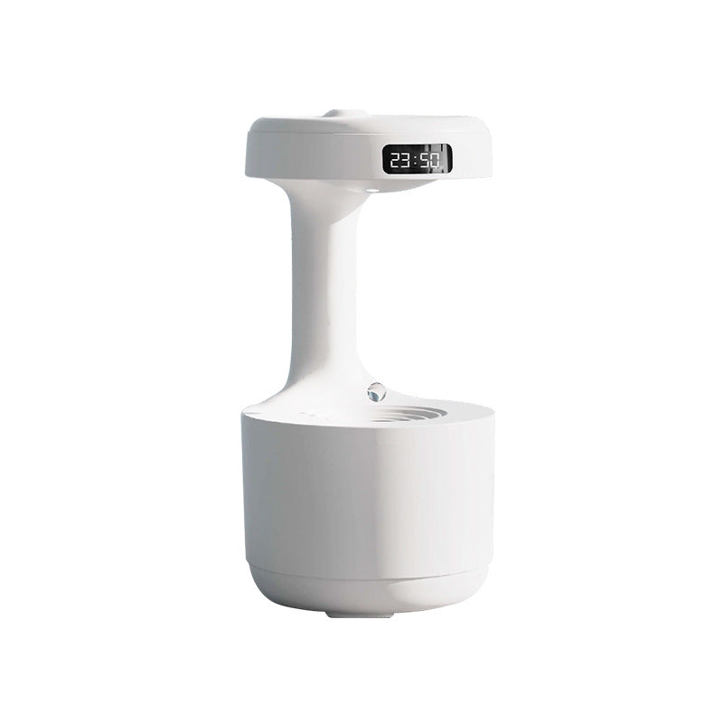 Elevate Your Space: Large Capacity Anti-Gravity Humidifier & Aroma Diffuser with Clock - Perfect for Bedroom & Office!