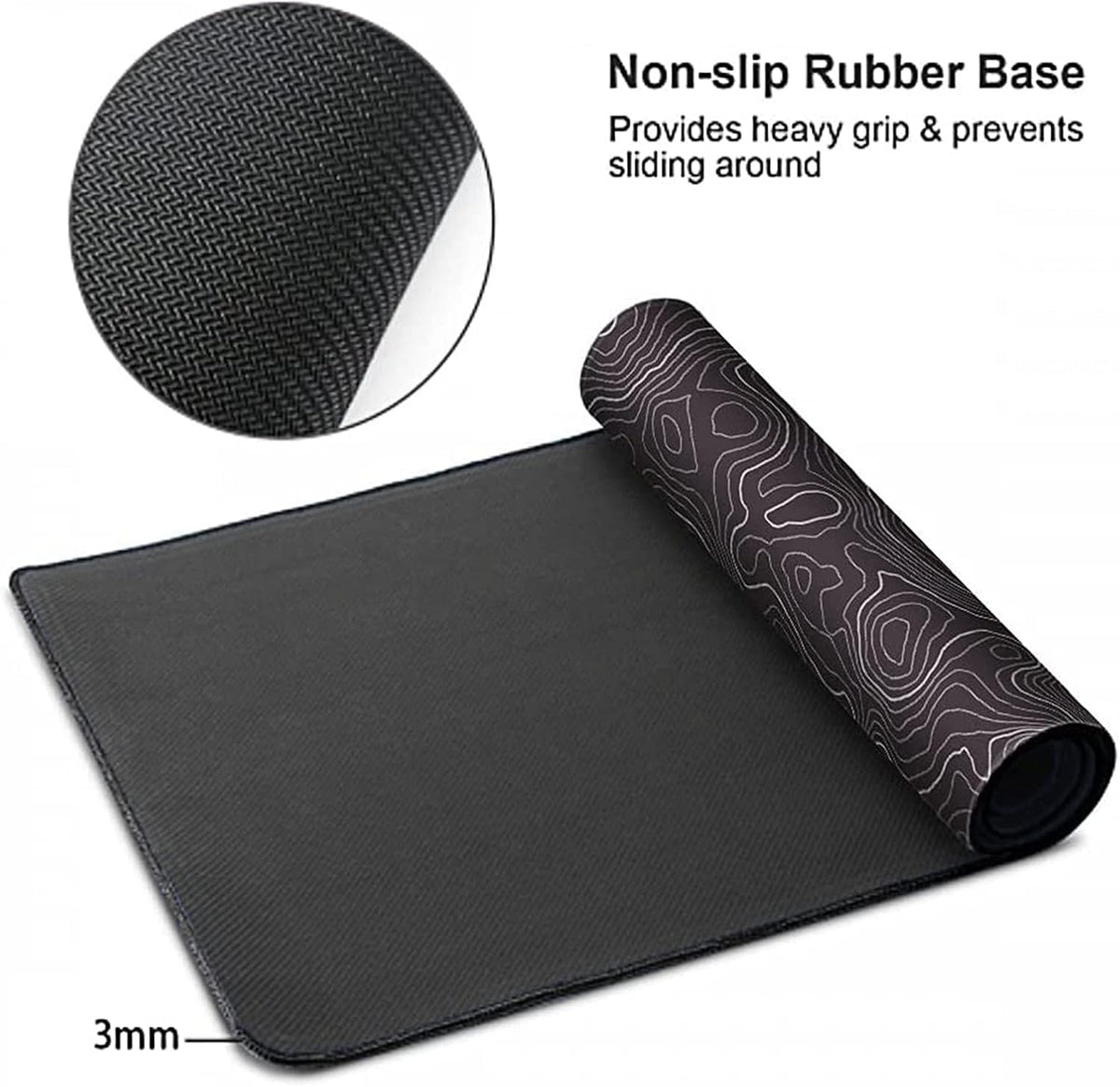 Extended Large Gaming Mouse Pad 29.5X16 Inch,Topographic Map Lines Desk Mat