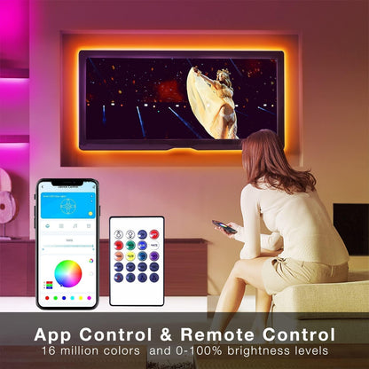 Transform Your Space with 25 FT Smart RGB LED Strip Lights - Voice Control with Alexa & Google Assistant, Music Sync & App Remote for Ultimate Bedroom Decor!