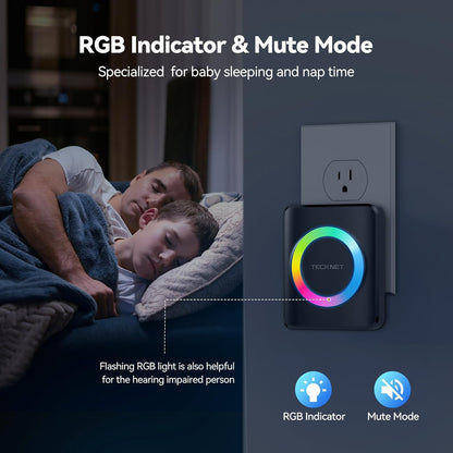 Ultimate Wireless Doorbell - 1300ft Range, 60 Chimes, 5 Volume Levels, IP65 Waterproof, Perfect for Home, Office & Hearing Impaired - Stylish Black Design