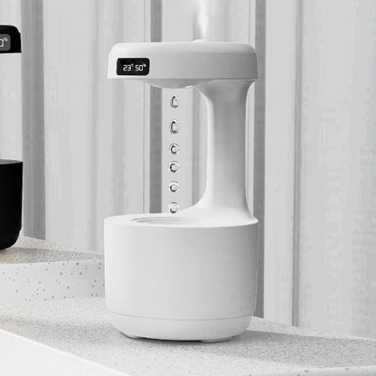 Elevate Your Space: Large Capacity Anti-Gravity Humidifier & Aroma Diffuser with Clock - Perfect for Bedroom & Office!