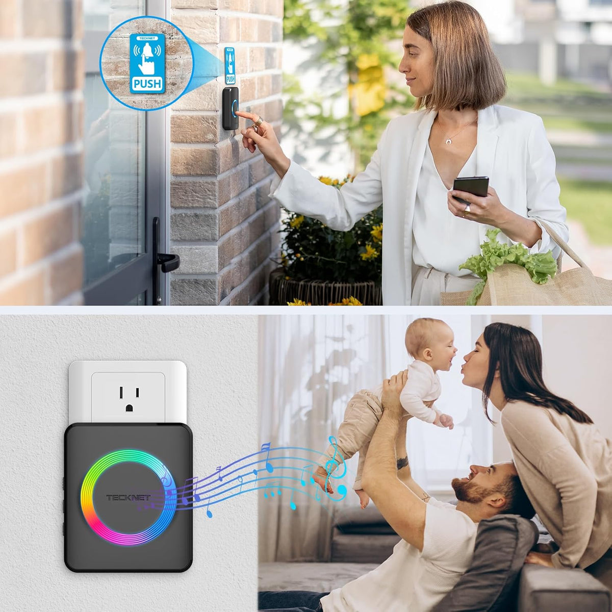 Ultimate Wireless Doorbell - 1300ft Range, 60 Chimes, 5 Volume Levels, IP65 Waterproof, Perfect for Home, Office & Hearing Impaired - Stylish Black Design